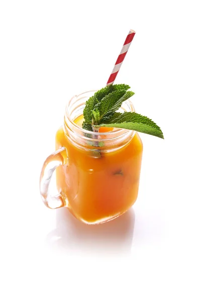 Fresh cold drink in jar — Stock Photo, Image