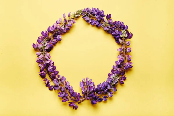 Purple flowers wreath — Stock Photo, Image