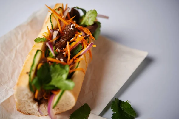 Banh mi sanwdiche with beef — Stock Photo, Image