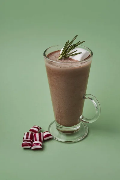 Glass with cocoa — Stock Photo, Image