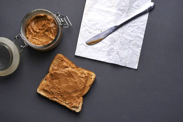 Sandwich with peanut butter — Stock Photo, Image