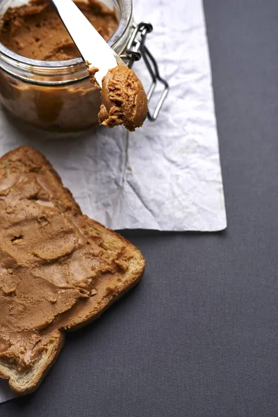 Sandwich with peanut butter — Stock Photo, Image