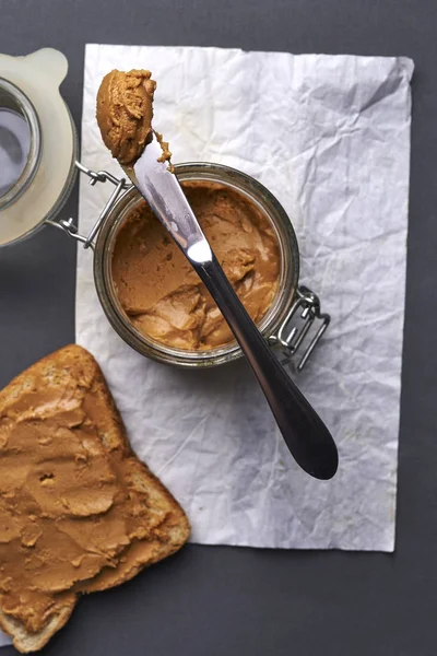 Sandwich with peanut butter — Stock Photo, Image