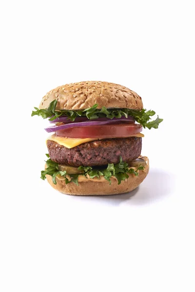 Vegan meatless burger lizenzfreie Stockbilder