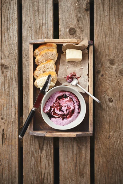 Café da manhã com queijo cottage — Fotografia de Stock