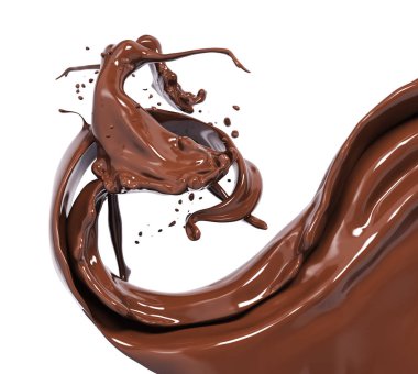 Splash çikolata 3d render