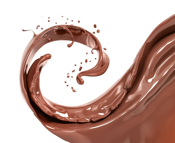 Splash cioccolato rendering 3d — Foto Stock