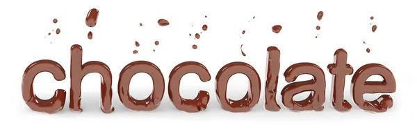 Chocolat fondu, lettre chocolat, rendu 3D isolé — Photo