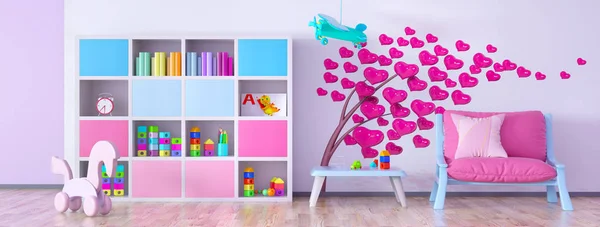 Children room interior 3d rendering — Stock Photo, Image