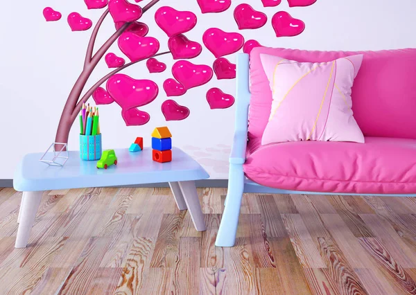 Children room interior 3d rendering — Stock Photo, Image