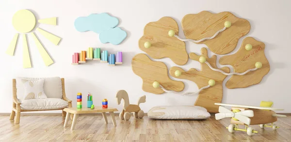 Çocuk iç 3d render Oda