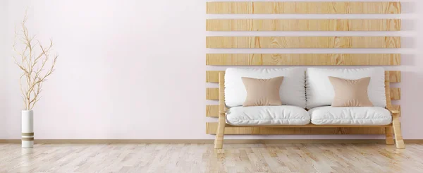 İç tasarım, modern oturma odası 3d render — Stok fotoğraf