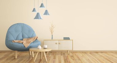 Oturma odası koltuk 3d render ile iç