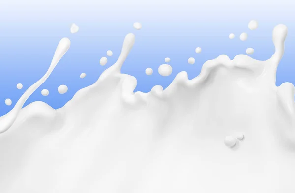 Wave of milk, splash of yogurt abstrak background, 3d rendering — Stok Foto