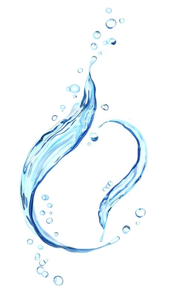 Suyun soyut arkaplanının sıçraması, 3 boyutlu görüntüleme 