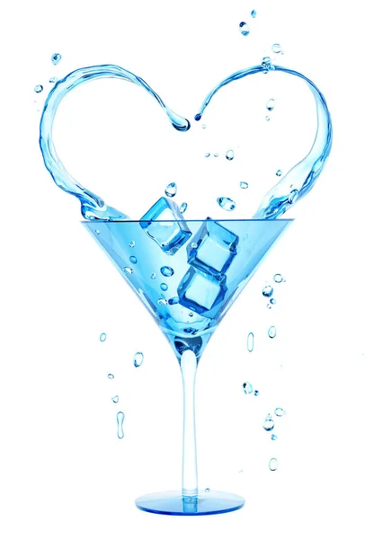 Splash water in wine glass, drink illustration, abstrak swirl b — Stok Foto