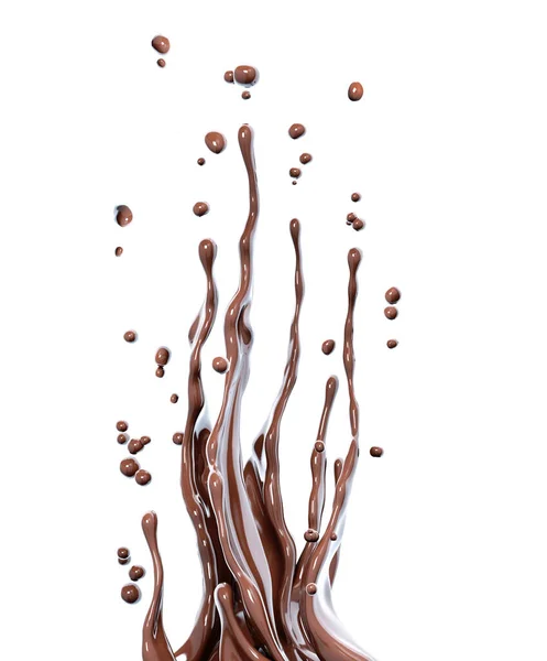 Разбрызгивание Шоколадного Абстрактного Фона Выделение Трехмерного Изображения — стоковое фото