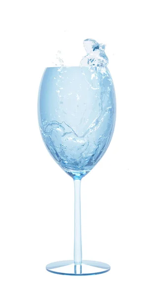 Splash Água Copo Vinho Bebida Ilustração Respingo Álcool Copo Vinho — Fotografia de Stock