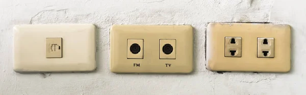 Multiple socket on the wall. — Stock Photo, Image