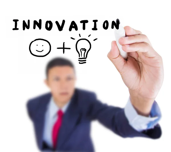 Thinking for build innovation concept write on whiteboard — Stock Photo, Image