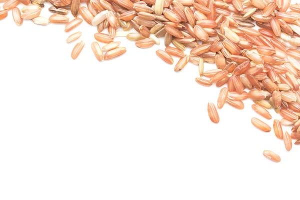 Brown rice isolated on white — Stock Photo, Image