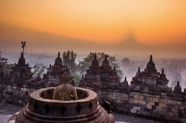 Borobudur Tapınağı, yogyakarta, java, Endonezya.