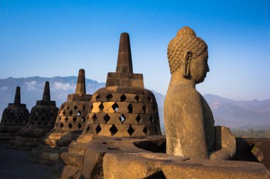 Borobudur Tapınağı, yogyakarta, java, Endonezya.