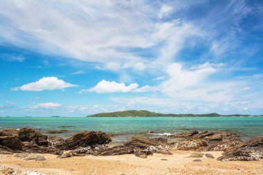 Manzara kum ve kaya Plajı