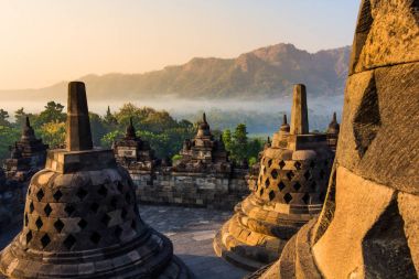 Borobudur Tapınağı, yogyakarta, java, Endonezya.