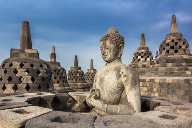 Borobudur Tapınağı, yogyakarta, java, Endonezya.