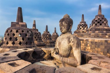 Borobudur Tapınağı, yogyakarta, java, Endonezya.