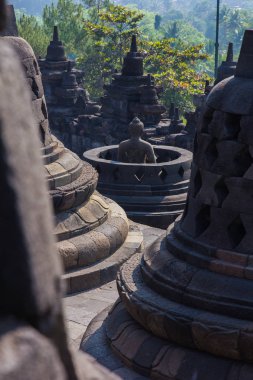 Borobudur Tapınağı, yogyakarta, java, Endonezya.