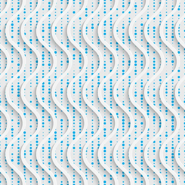 Seamless Wave Pattern. White and Blue Wrapping Background — Stock Vector