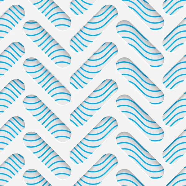 Vit och blå minimalistisk prydnad. Geometriska dekorativa Wallp — Stock vektor