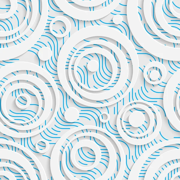 Ornamento minimalista bianco e blu. Portafoglio decorativo geometrico — Vettoriale Stock