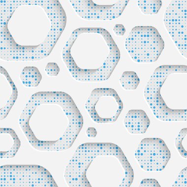 Sorunsuz altıgen desen. Beyaz ve mavi arka plan kaydırma