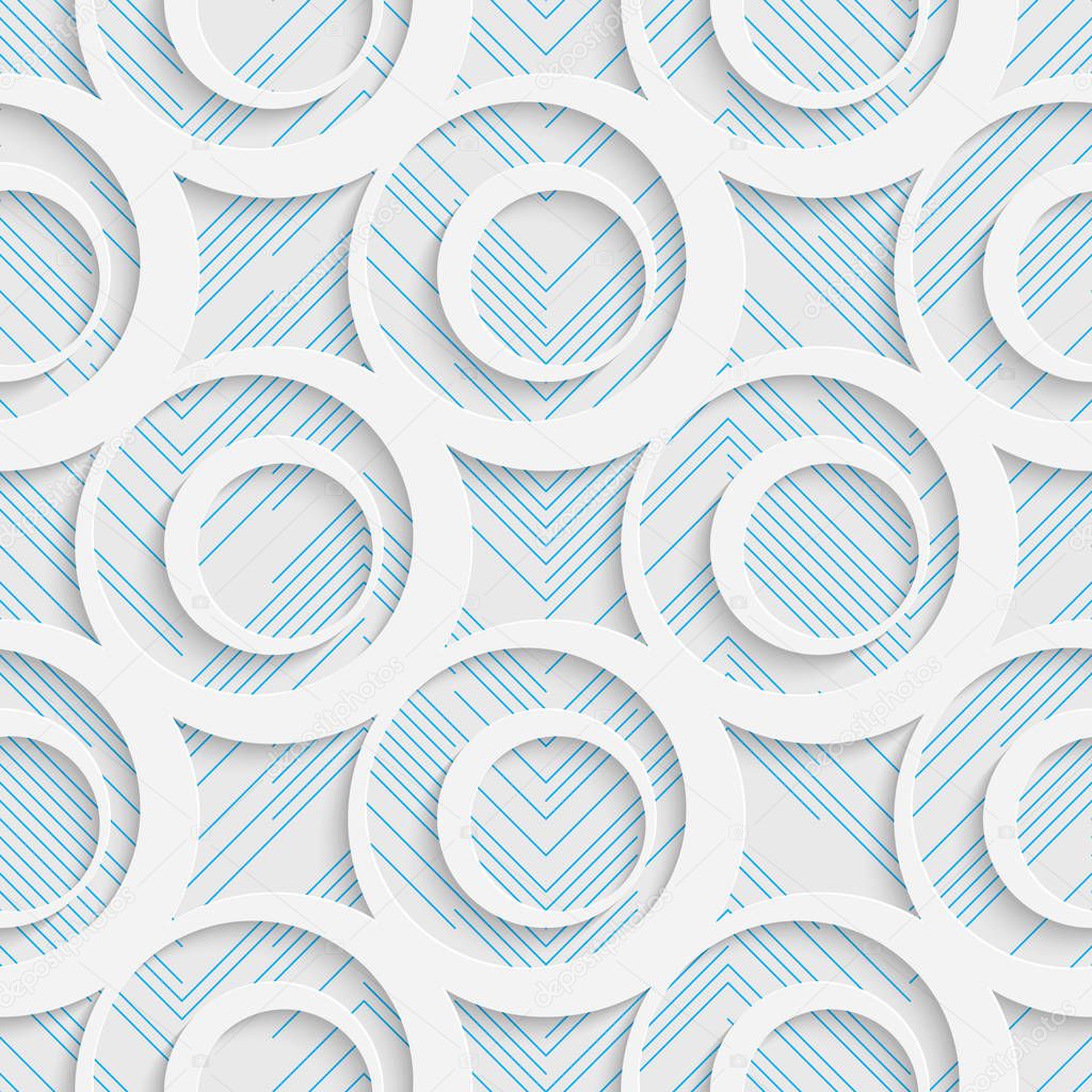 White and Blue Minimalistic Ornament. Geometric Decorative Wallp