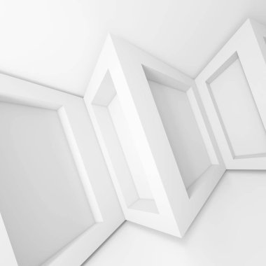 Fütüristik beyaz Oda