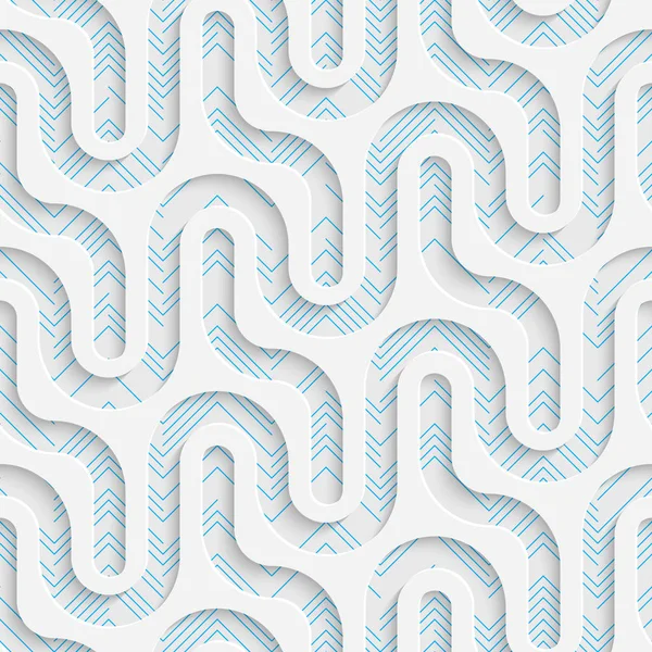 Adorno minimalista blanco y azul. Pared decorativa geométrica — Vector de stock