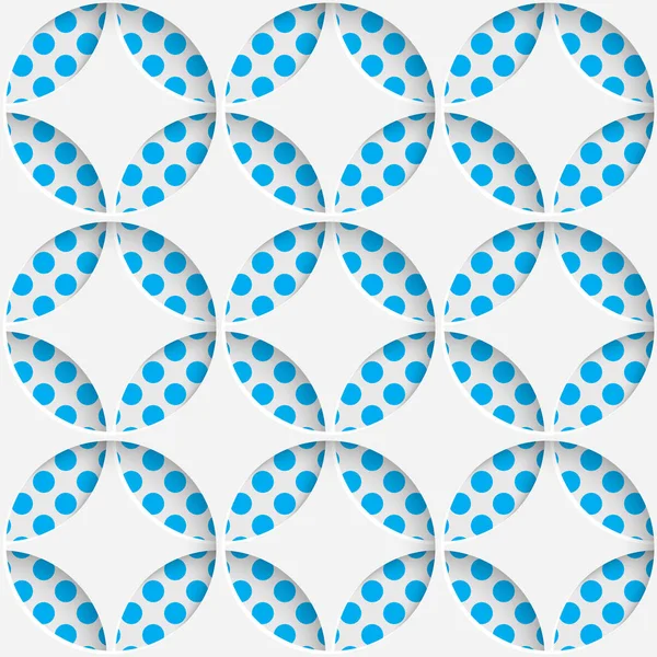 Modèle de cercle sans couture. fond d'emballage blanc et bleu — Image vectorielle