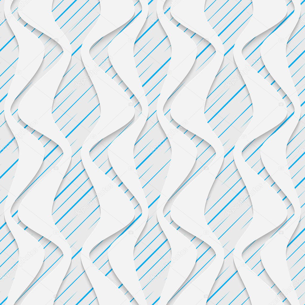 White and Blue Minimalistic Ornament. Geometric Decorative Wallp