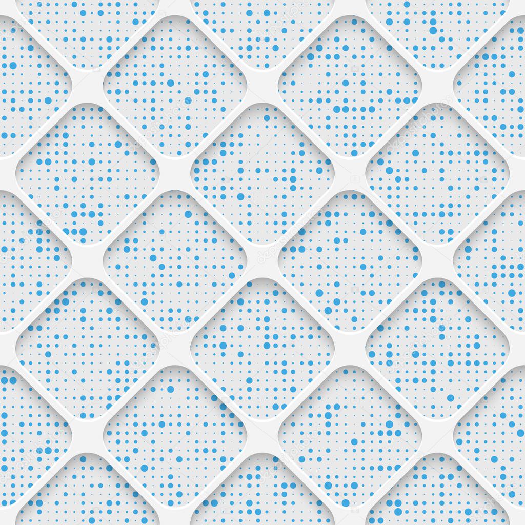 White and Blue Minimalistic Ornament. Geometric Decorative Wallp