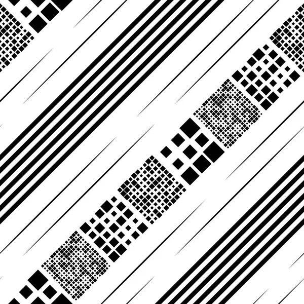 Nahtlose diagonale Streifen und quadratische Muster — Stockvektor