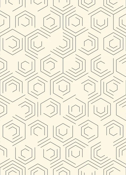 Seamless Hexagon Pattern. Vector Monochrome Chaotic Background — Stock Vector