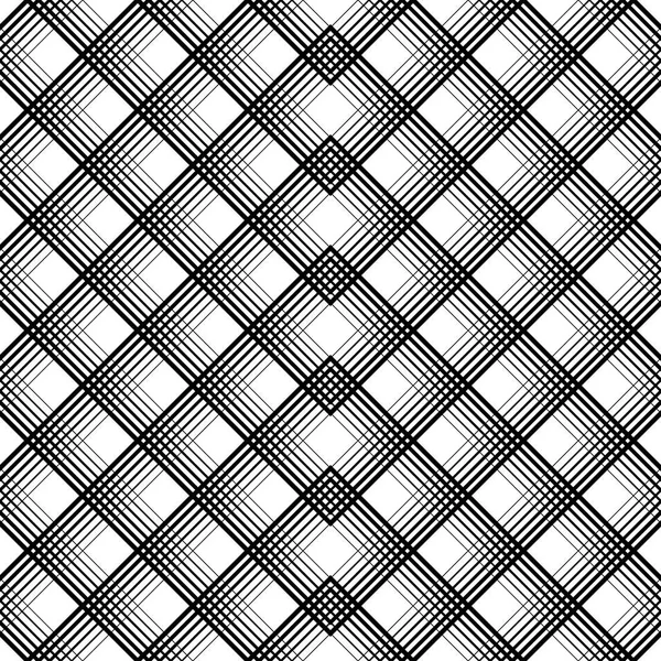 Sömlös Tartan mönster. Vector svartvitt vävda bakgrund — Stock vektor