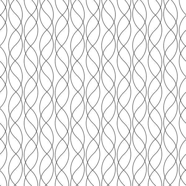 Modèle sans couture de vagues et de rayures. Noir et blanc Regular Vertic — Image vectorielle