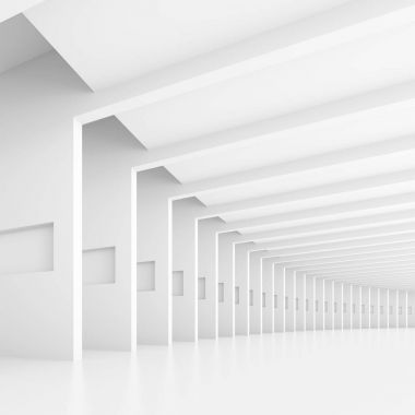 Beyaz sütun iç tasarım