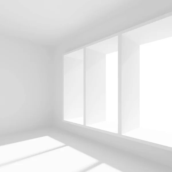 Tomma rum med fönster — Stockfoto
