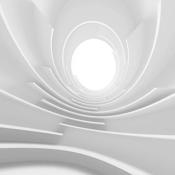 Abstract Architecture Background. White Circular Tunnel Building