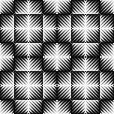 Kesintisiz geometrik desen. Vektör siyah ve beyaz bez doku